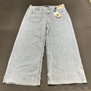 Sincerely Jules Womens Mid Rise Wide Leg Ankle Jeans Light Wash Size 13/31 NWT